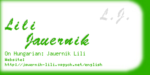 lili jauernik business card